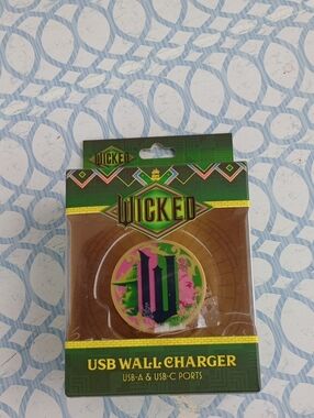 Wicked USB Wall Charger - Yellow Body with Green & Pink Accents